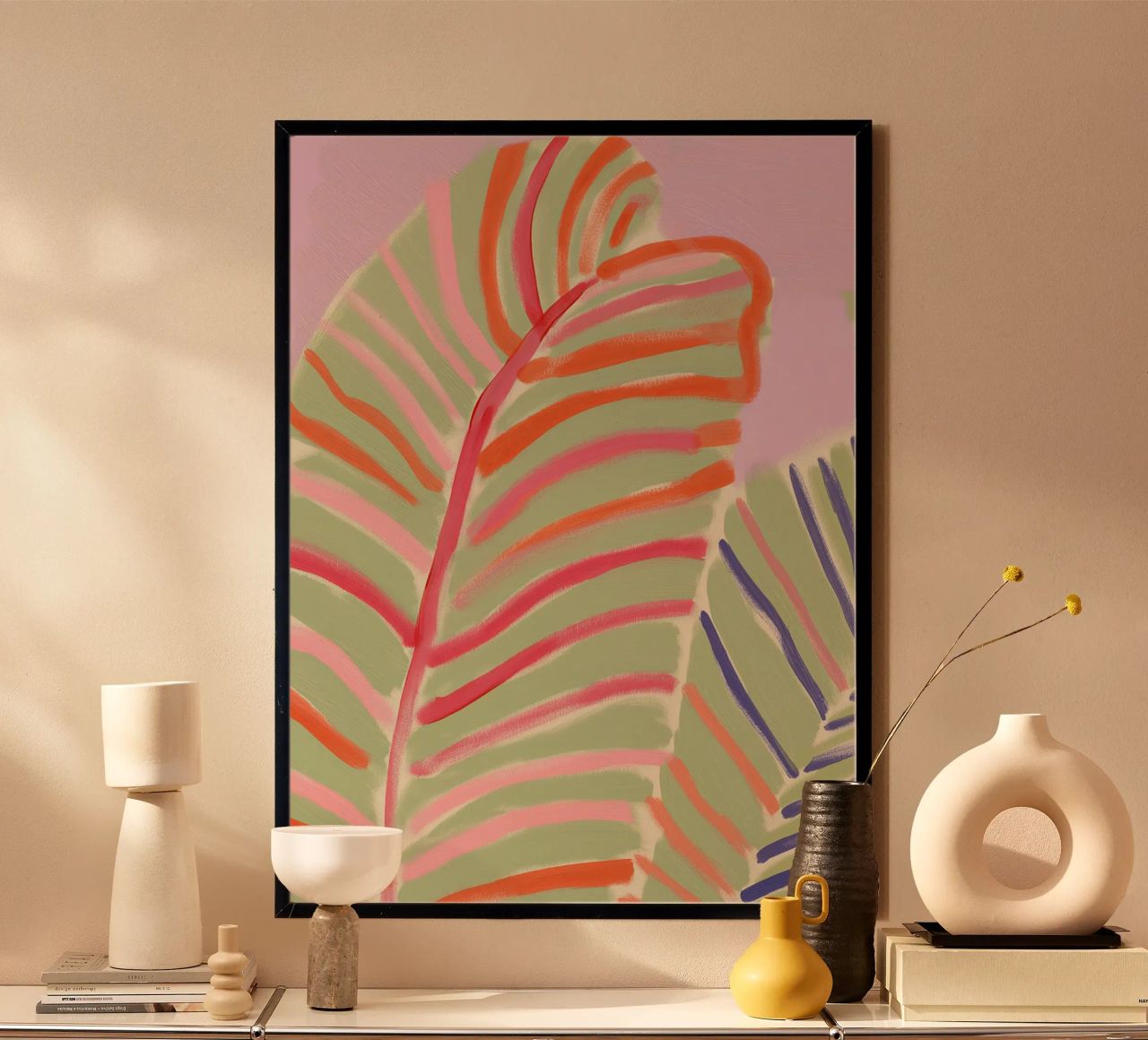 Botanischer Palmen-Druck, Lebendige Wandkunst, Natur-Druck Poster von Boheme