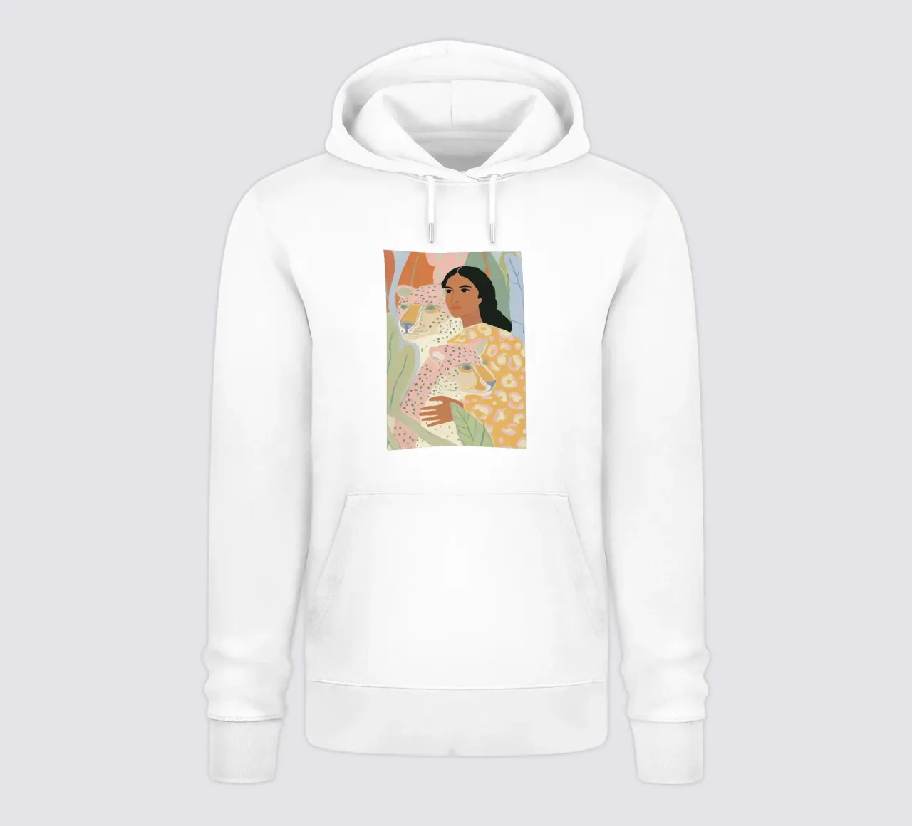 Impresiones artísticas abstractas en color de flores, Wildlife Print sudadera con capucha de Boheme