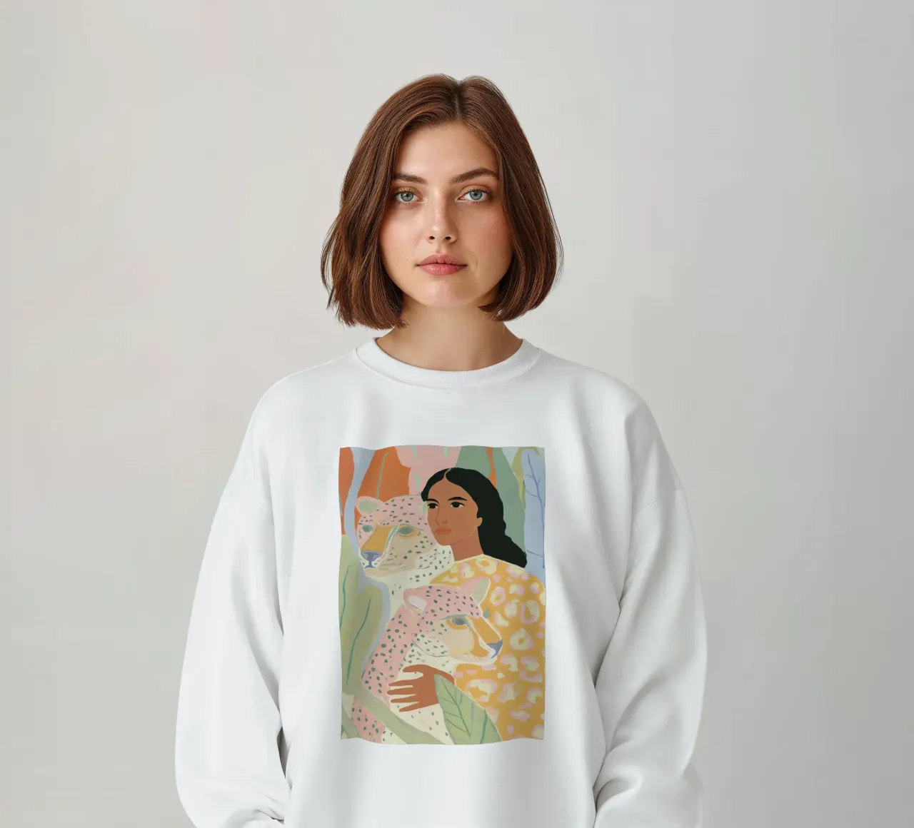 Impresiones artísticas abstractas en color de flores, Wildlife Print sudadera de Boheme