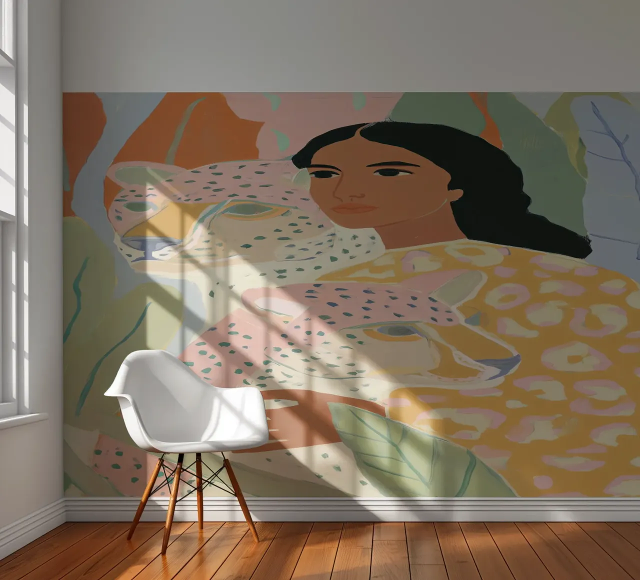 Blume abstrakte bunte Kunstdrucke, Wildlife Print Fototapete von Boheme
