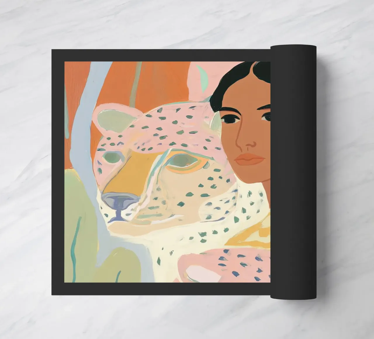 Flower abstract colorful art prints, Wildlife Print doormat by Boheme