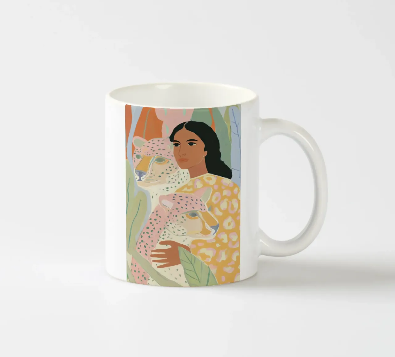 Flower abstract colorful art prints, Wildlife Print ceramic mug by Boheme