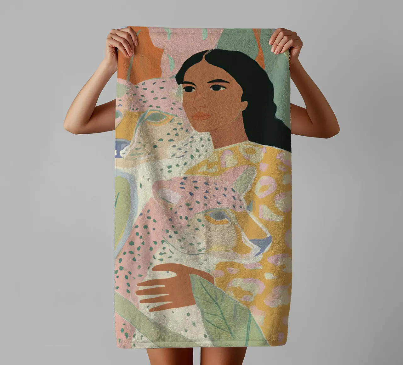 Blume abstrakte bunte Kunstdrucke, Wildlife Print Handtuch von Boheme