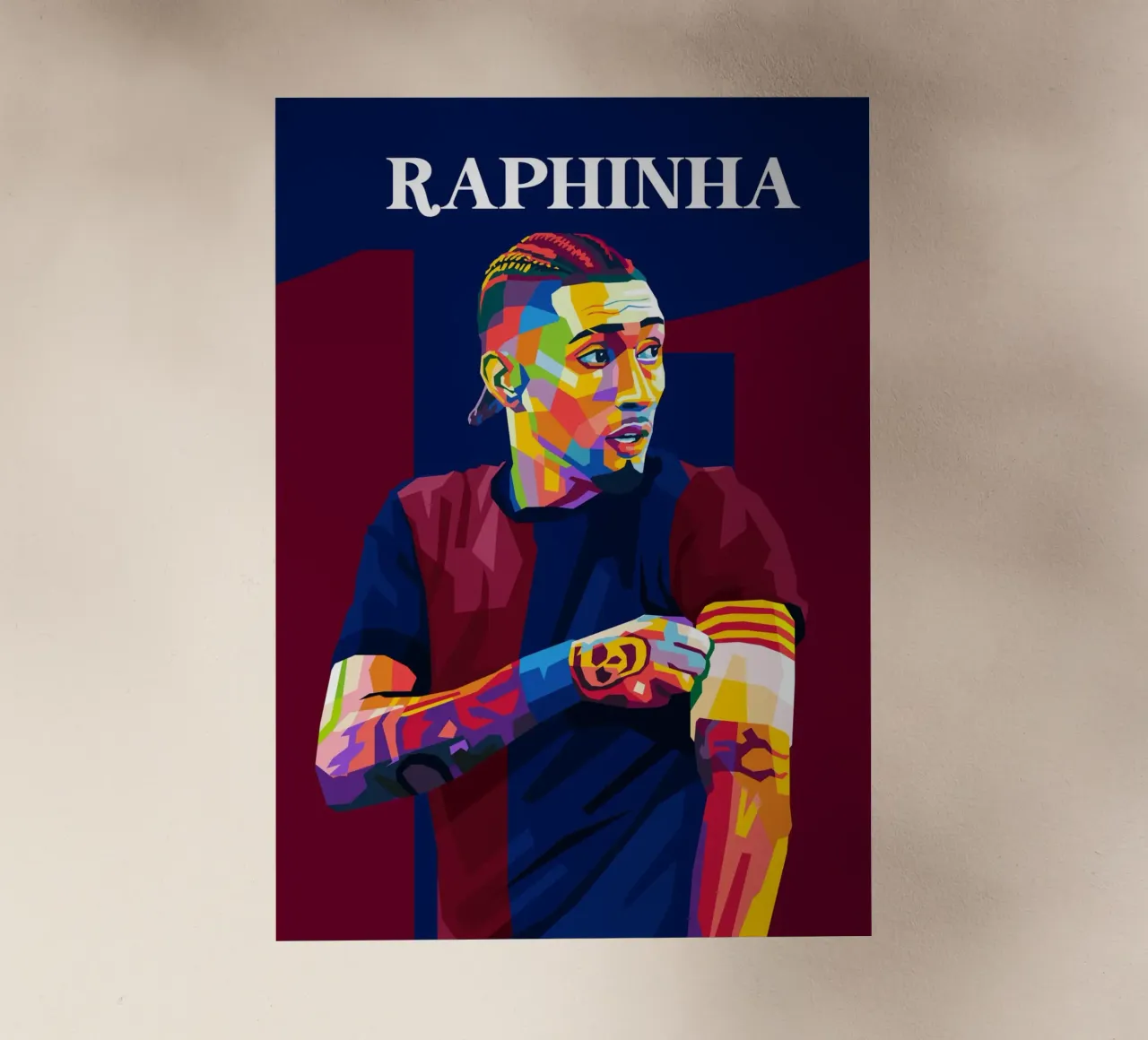 Raphinha Barcelona WPAP pellicola backlit da WPAP MALANG