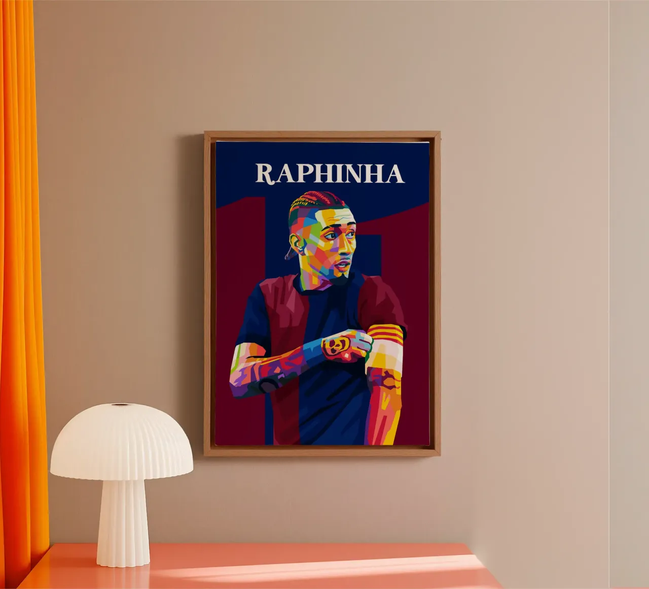 Raphinha Barcelona WPAP tela con Cornice a cassetta da WPAP MALANG