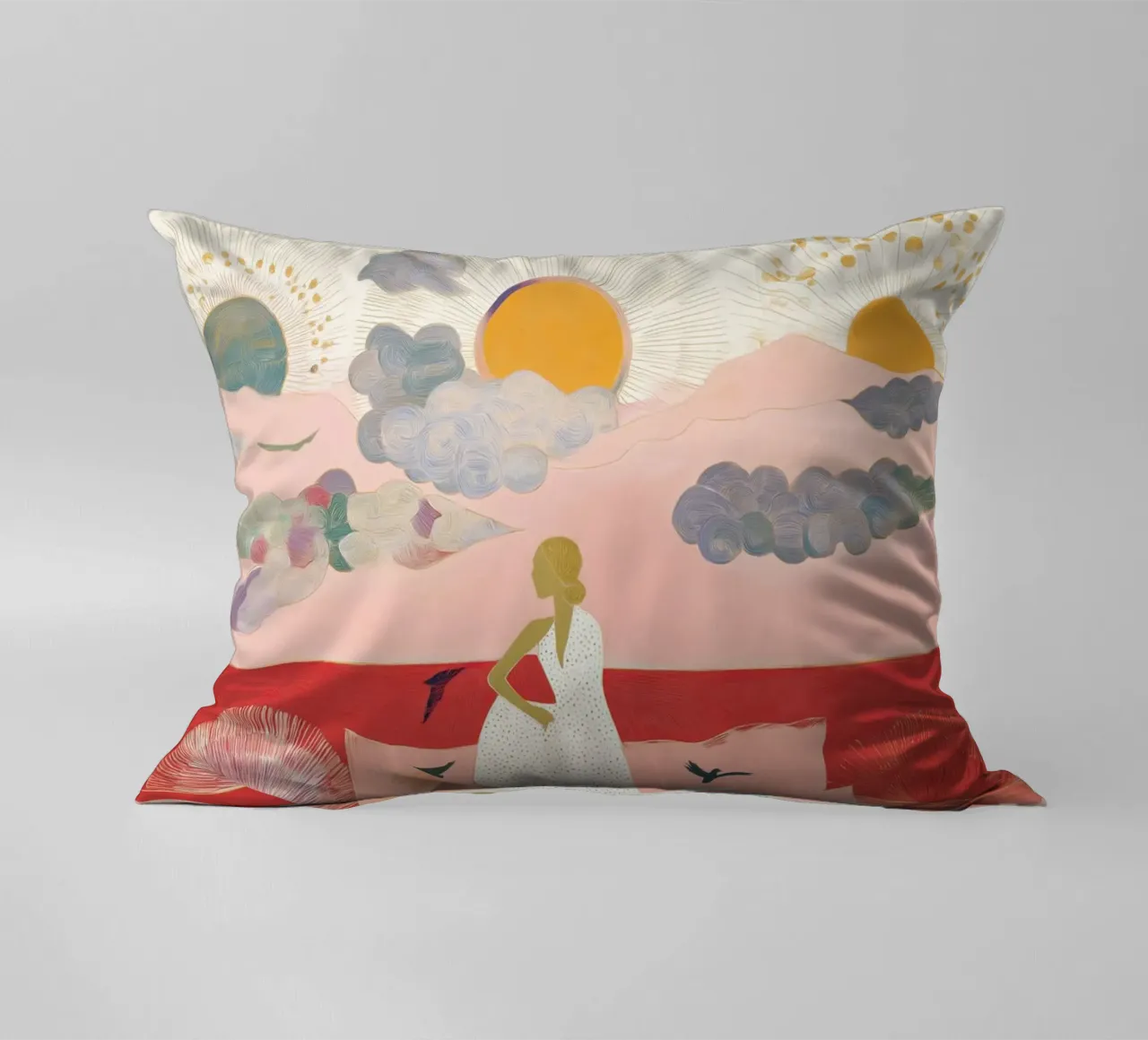 Boho Print, Vibrant Wall Art, Abstract Print decorative cushion by Boheme