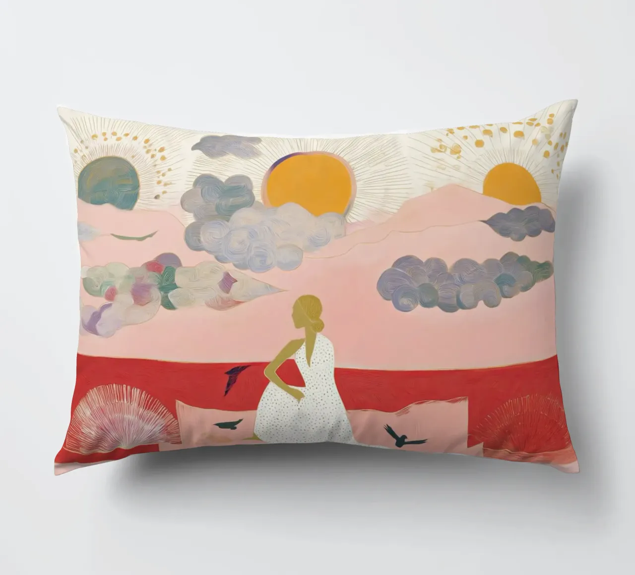 Boho Print, Vibrant Wall Art, Abstract Print decorative cushion by Boheme