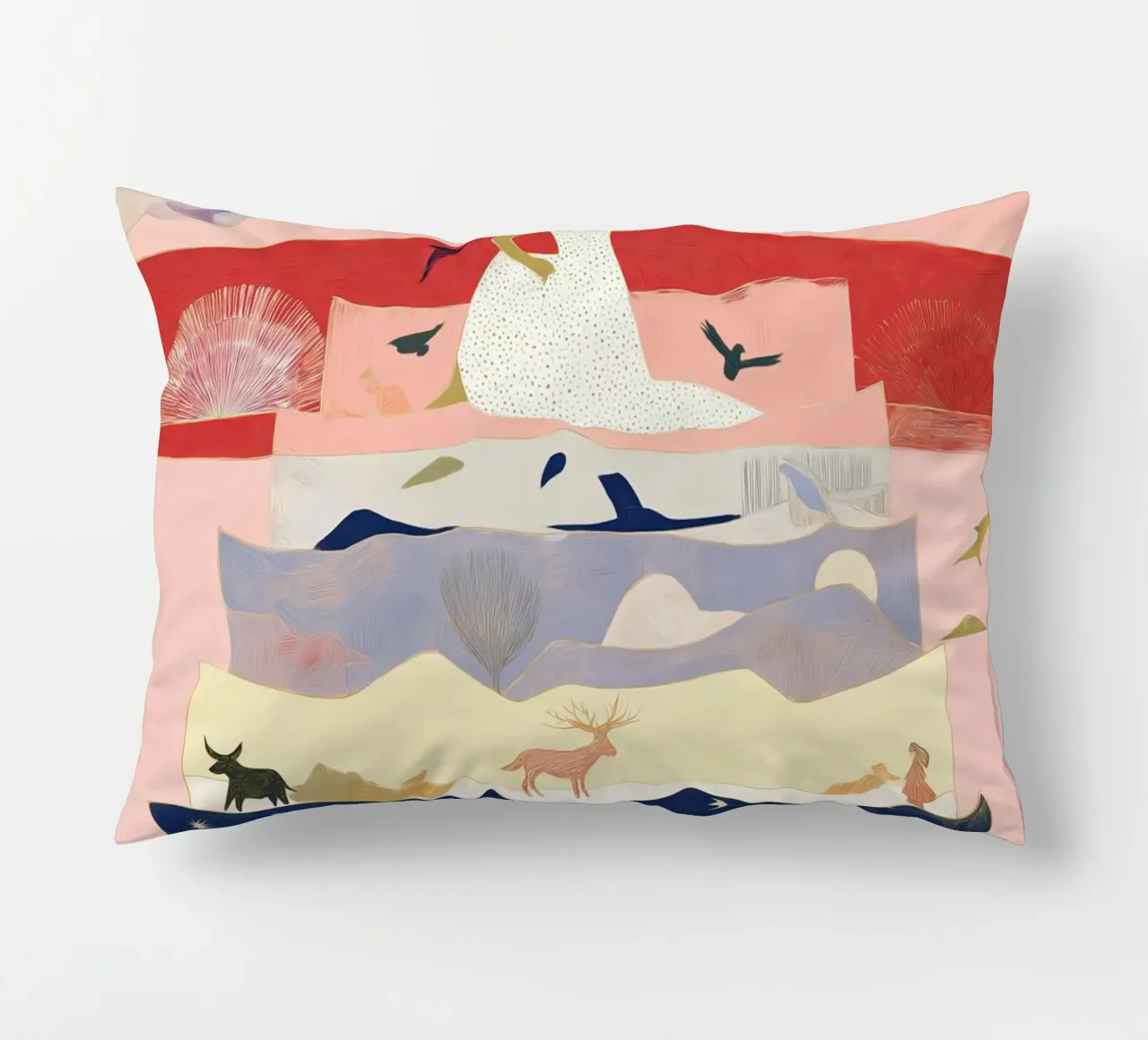 Boho Print, Vibrant Wall Art, Abstract Print decorative cushion by Boheme