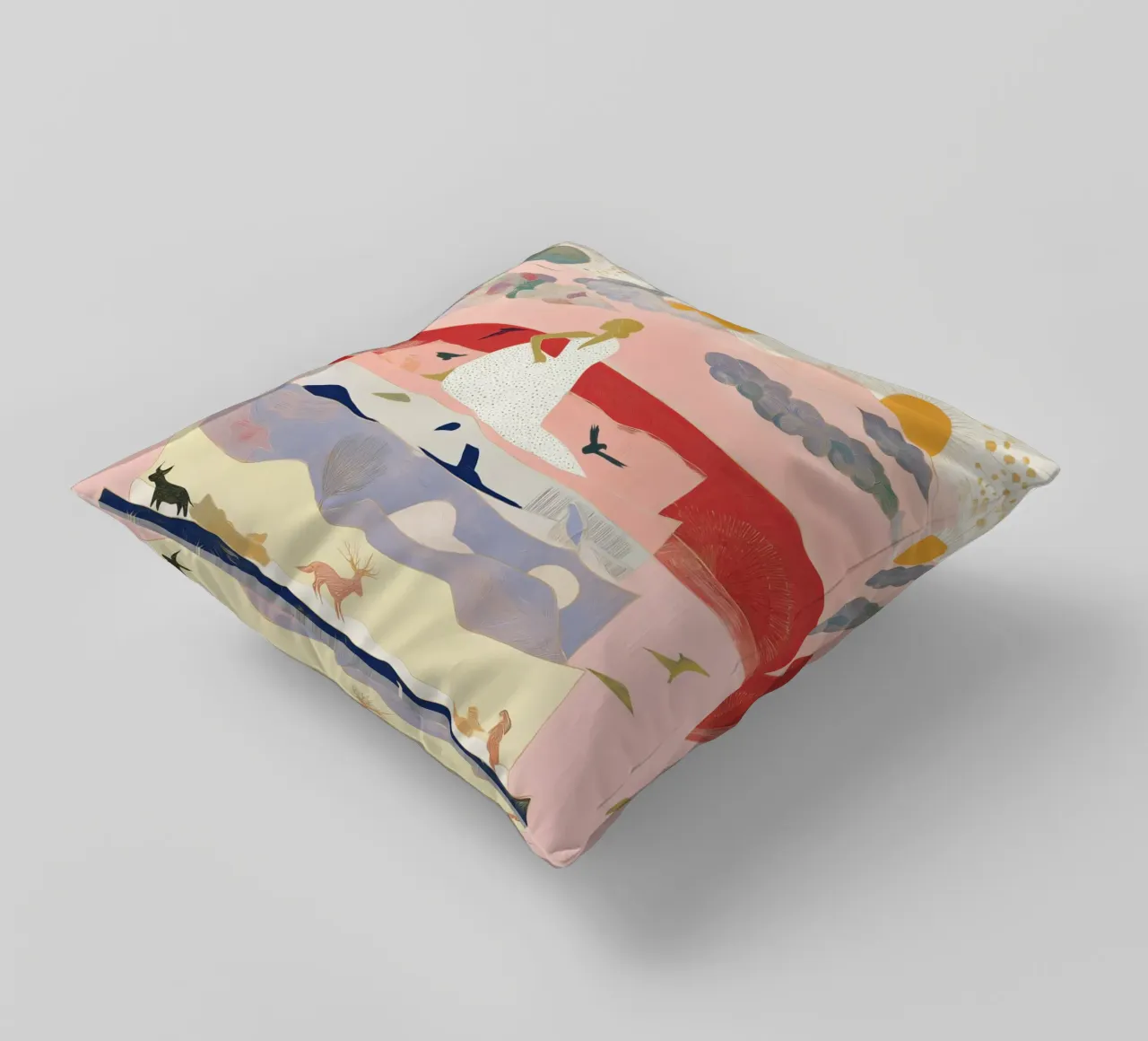 Boho Print, Vibrant Wall Art, Abstract Print decorative cushion by Boheme