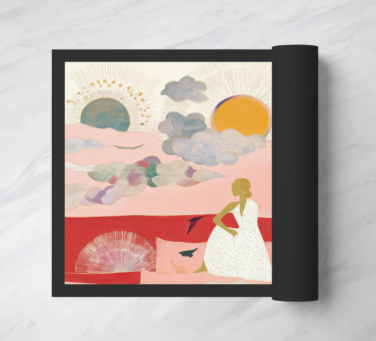 Boho Print, Vibrant Wall Art, Abstract Print doormat by Boheme