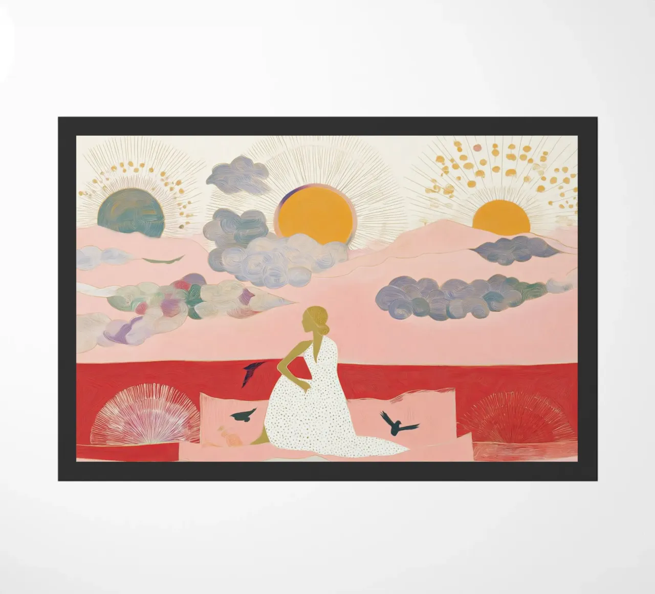 Boho Print, Vibrant Wall Art, Abstract Print doormat by Boheme