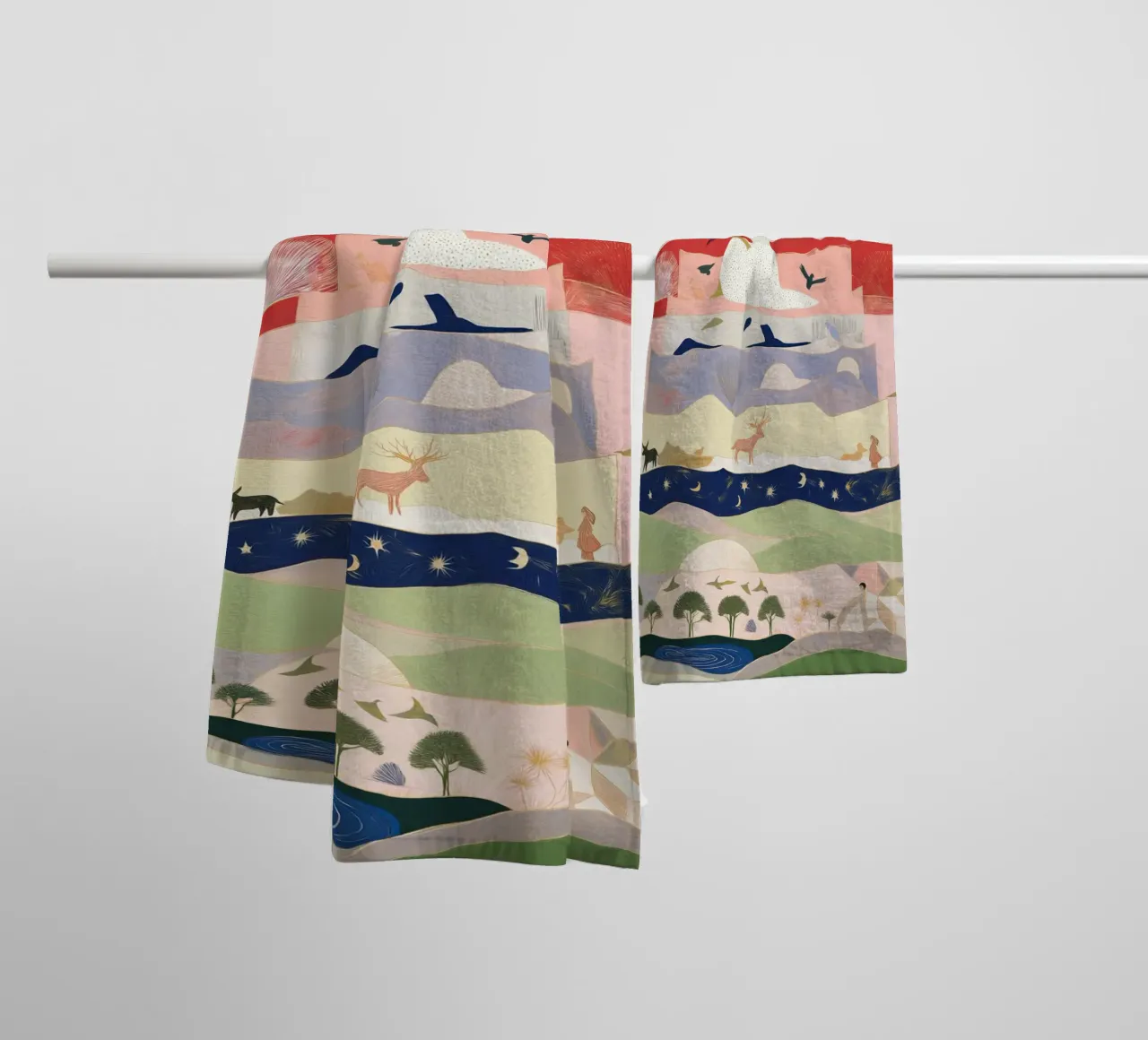 Boho Print, Vibrant Wall Art, Abstract Print towel by Boheme