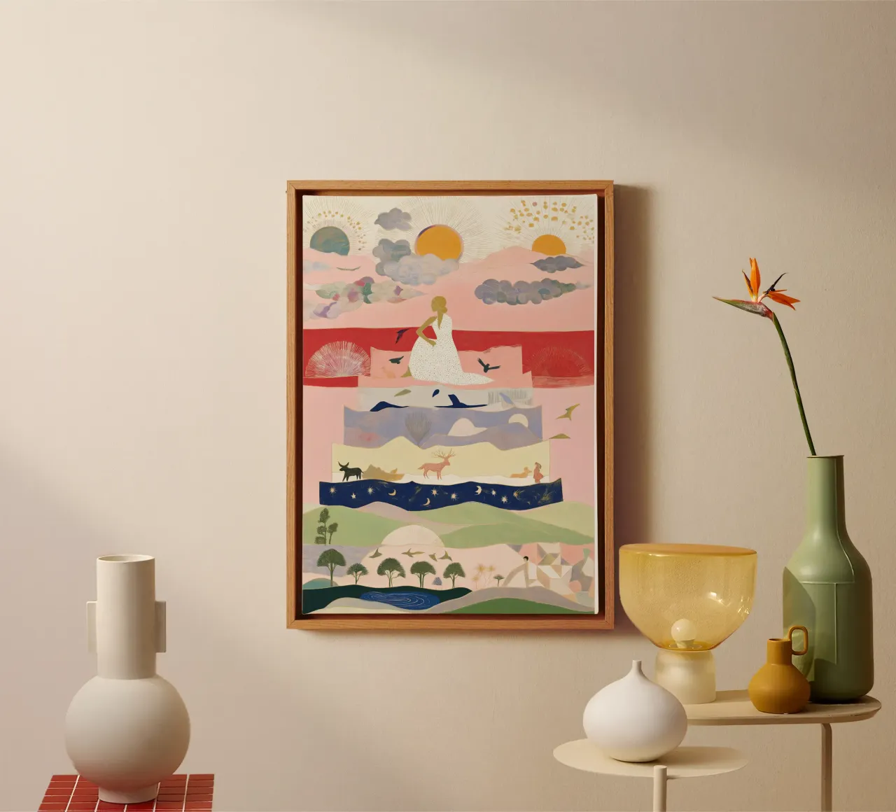 Boho Print, Vibrant Wall Art, Abstract Print canvas by Boheme