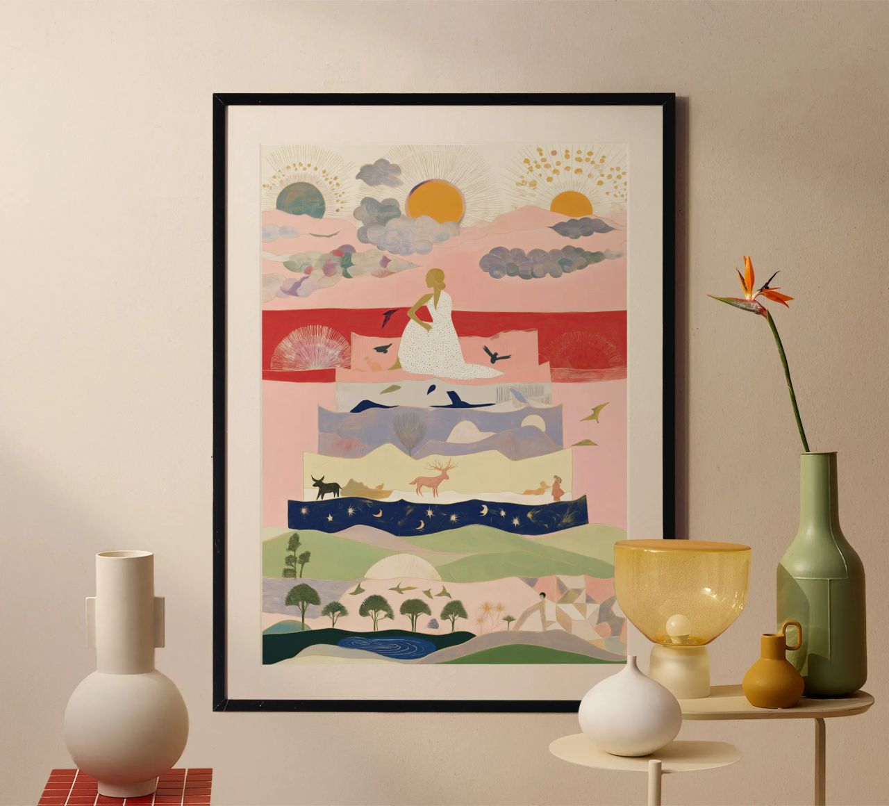 Impression Boho, Art mural vibrant, Impression abstraite poster de Boheme