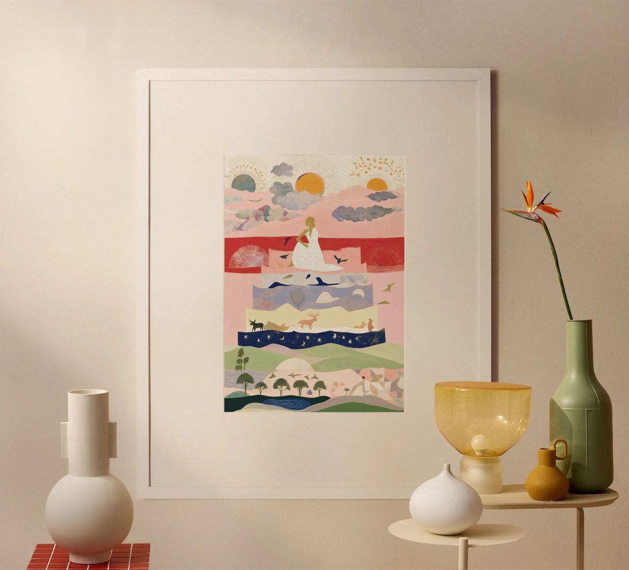 Impression Boho, Art mural vibrant, Impression abstraite poster de Boheme