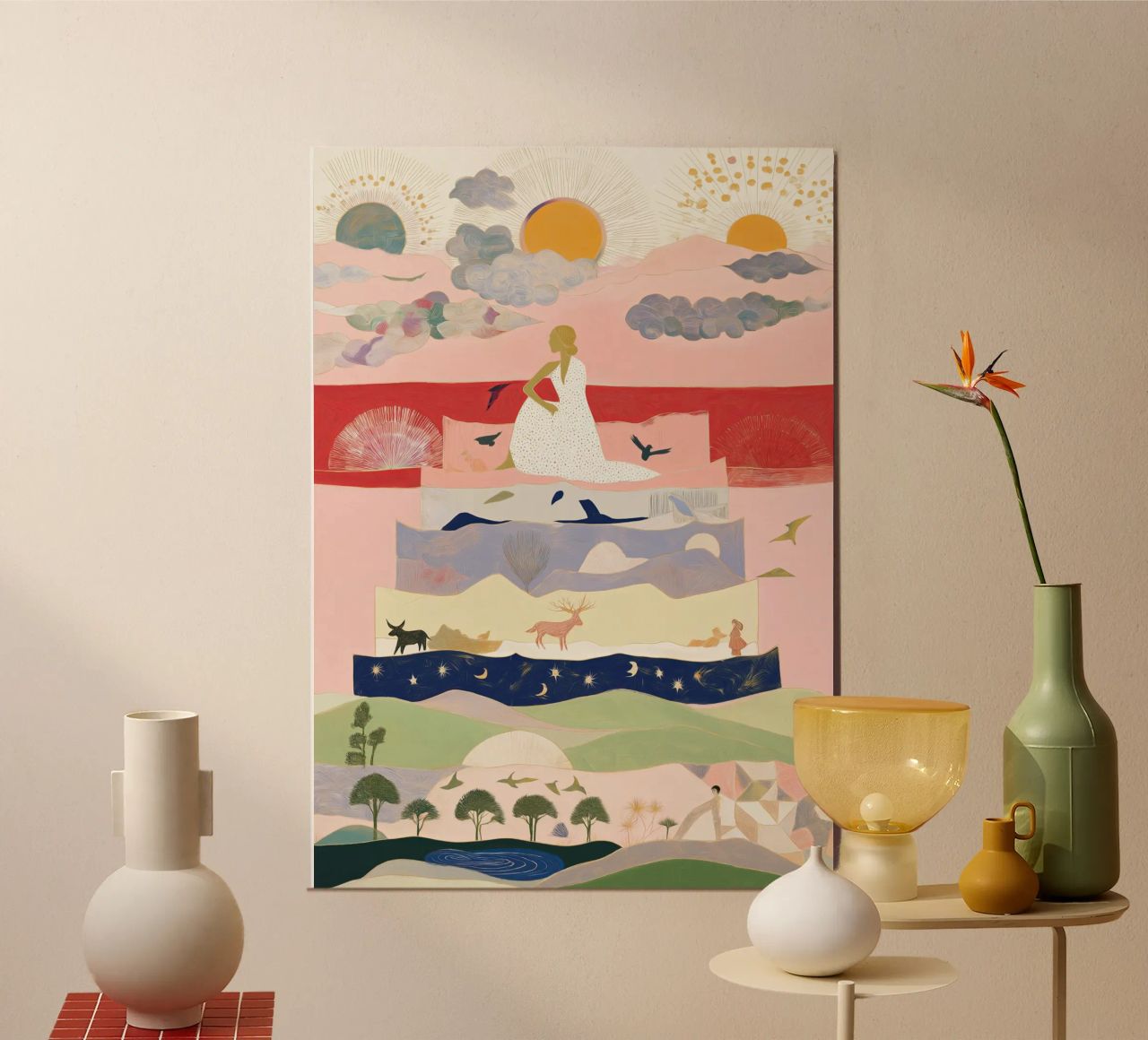 Impression Boho, Art mural vibrant, Impression abstraite poster de Boheme