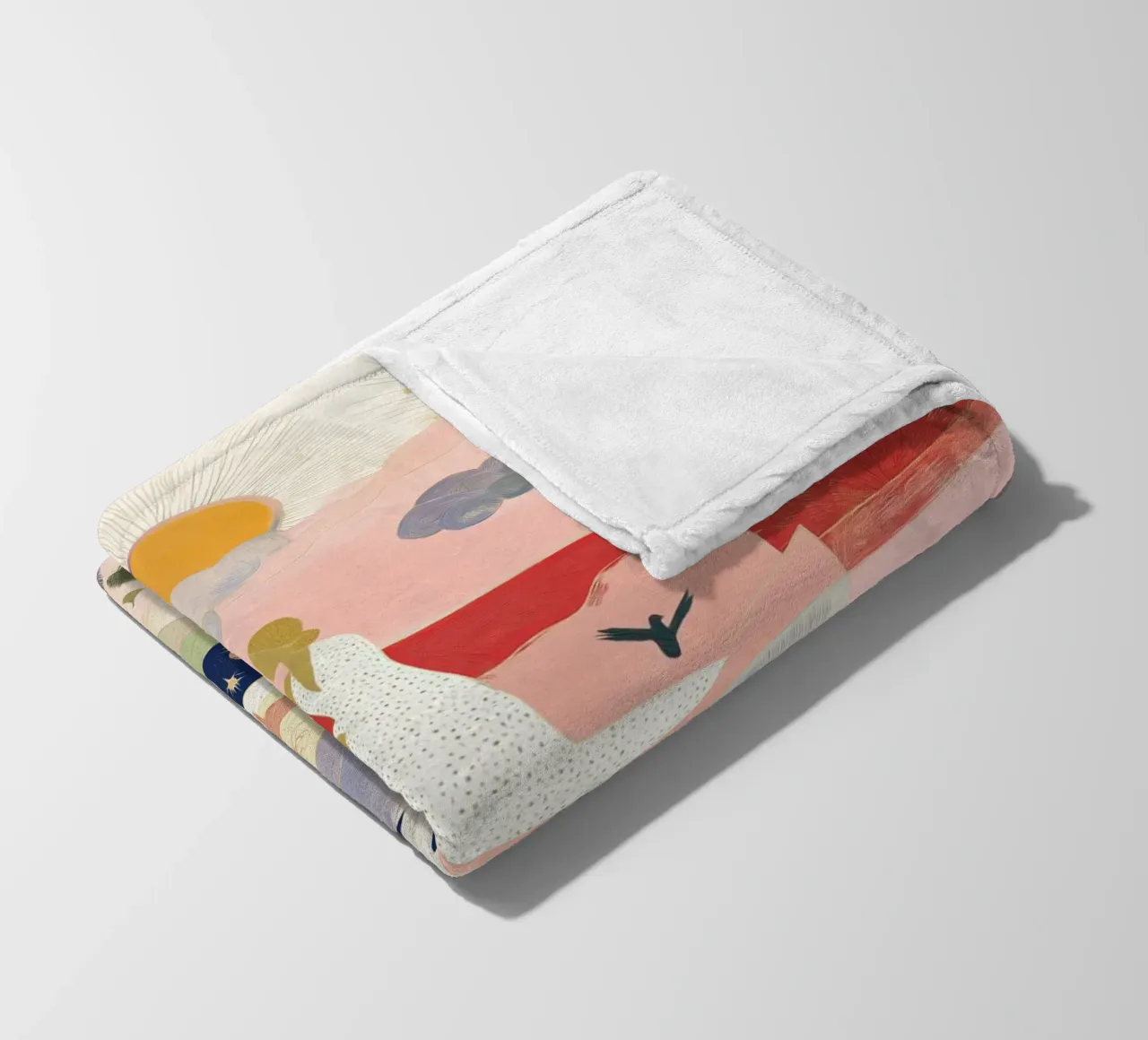 Boho Print, Vibrant Wall Art, Abstract Print fleece blanket by Boheme