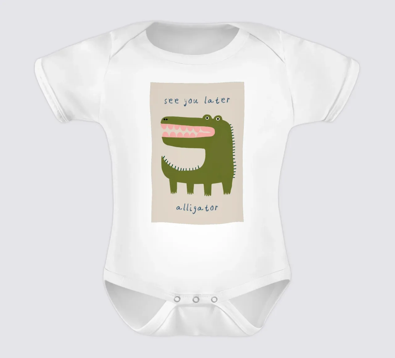See you later Alligator short-sleeve baby romper by Little Lola