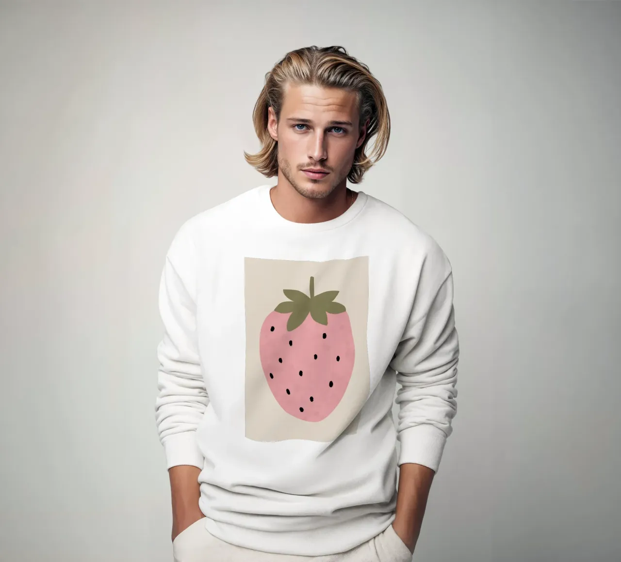Stampa di una simpatica fragola, arte murale della frutta, poster per l'asilo nido felpa da Little Lola