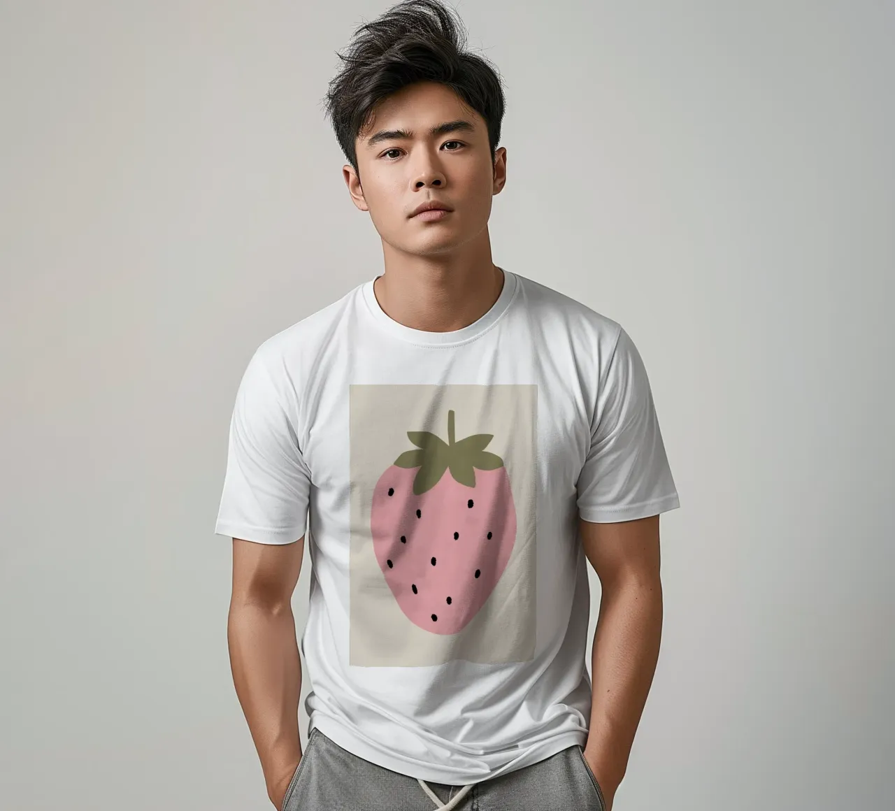 Stampa di una simpatica fragola, arte murale della frutta, poster per l'asilo nido t-shirt da Little Lola