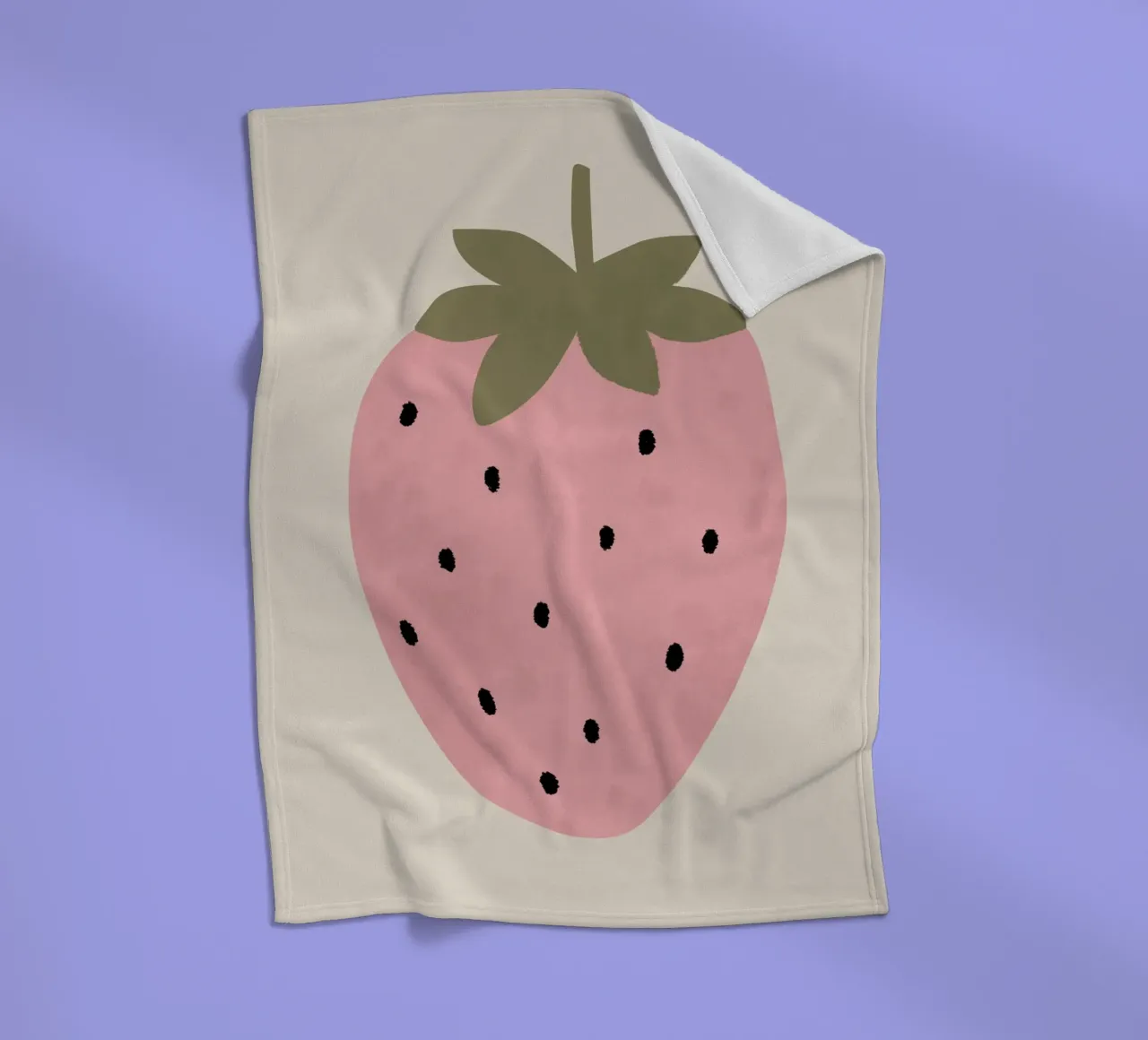 Stampa di una simpatica fragola, arte murale della frutta, poster per l'asilo nido coperta in pile da Little Lola