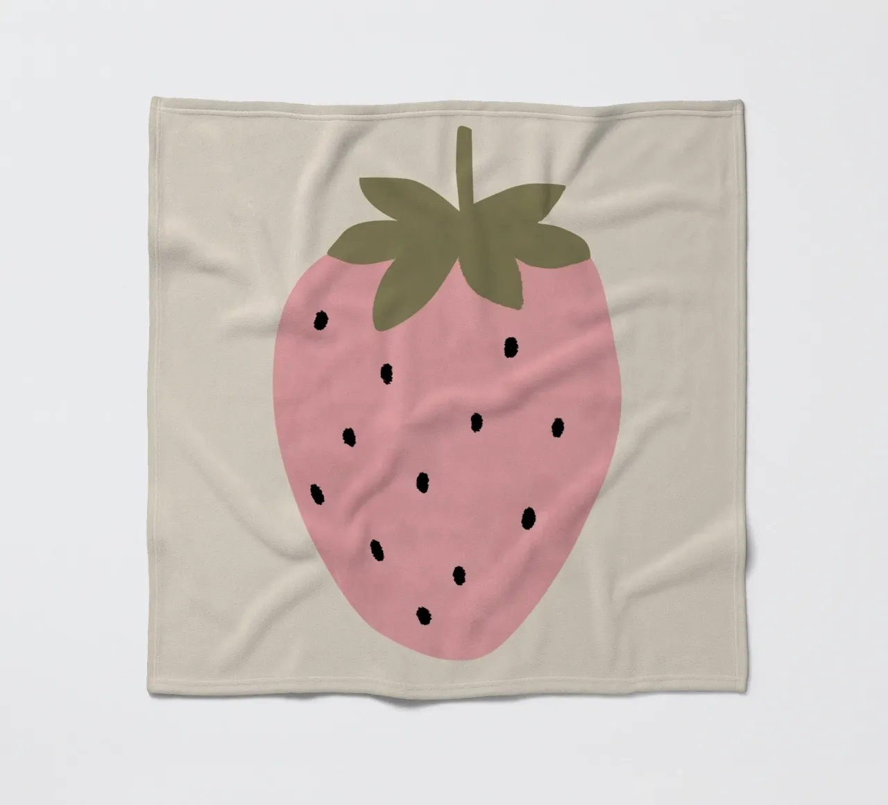 Stampa di una simpatica fragola, arte murale della frutta, poster per l'asilo nido coperta in pile da Little Lola