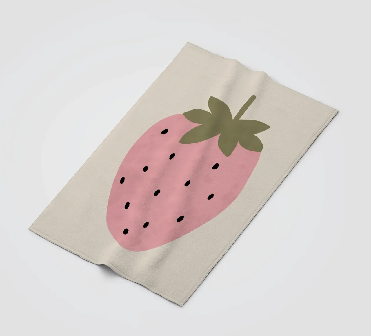 Stampa di una simpatica fragola, arte murale della frutta, poster per l'asilo nido coperta in pile da Little Lola