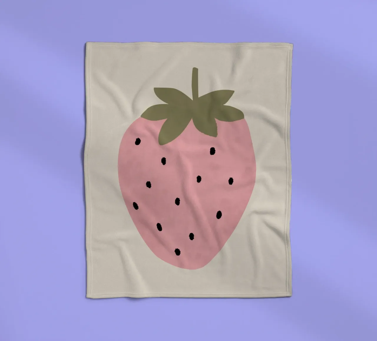Stampa di una simpatica fragola, arte murale della frutta, poster per l'asilo nido coperta in pile da Little Lola