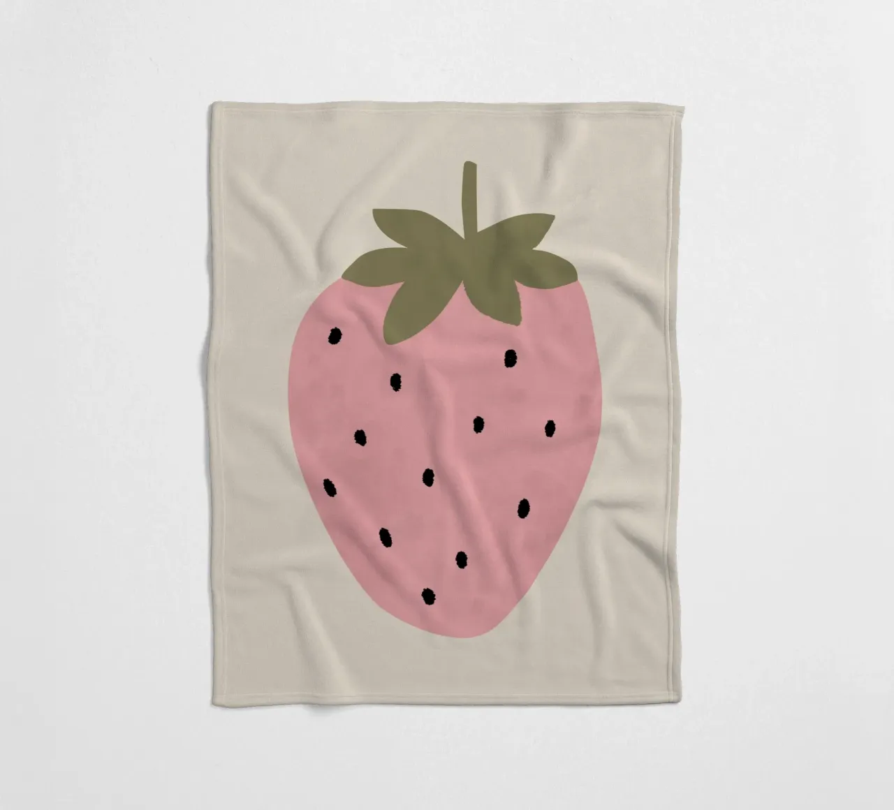 Stampa di una simpatica fragola, arte murale della frutta, poster per l'asilo nido coperta in pile da Little Lola