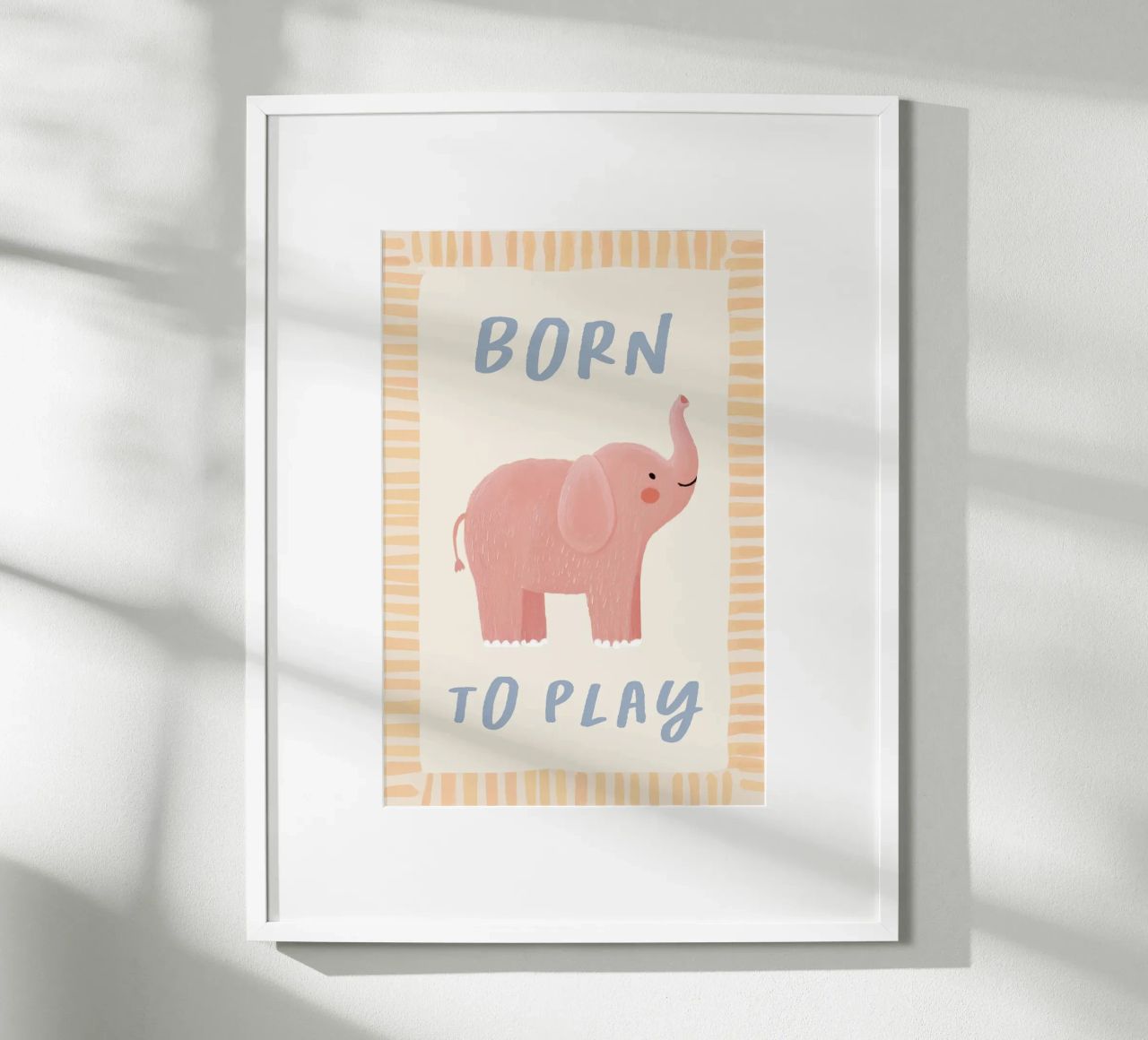 Born to Play, Elephant Print, Wildlife Poster poster by Little Lola
