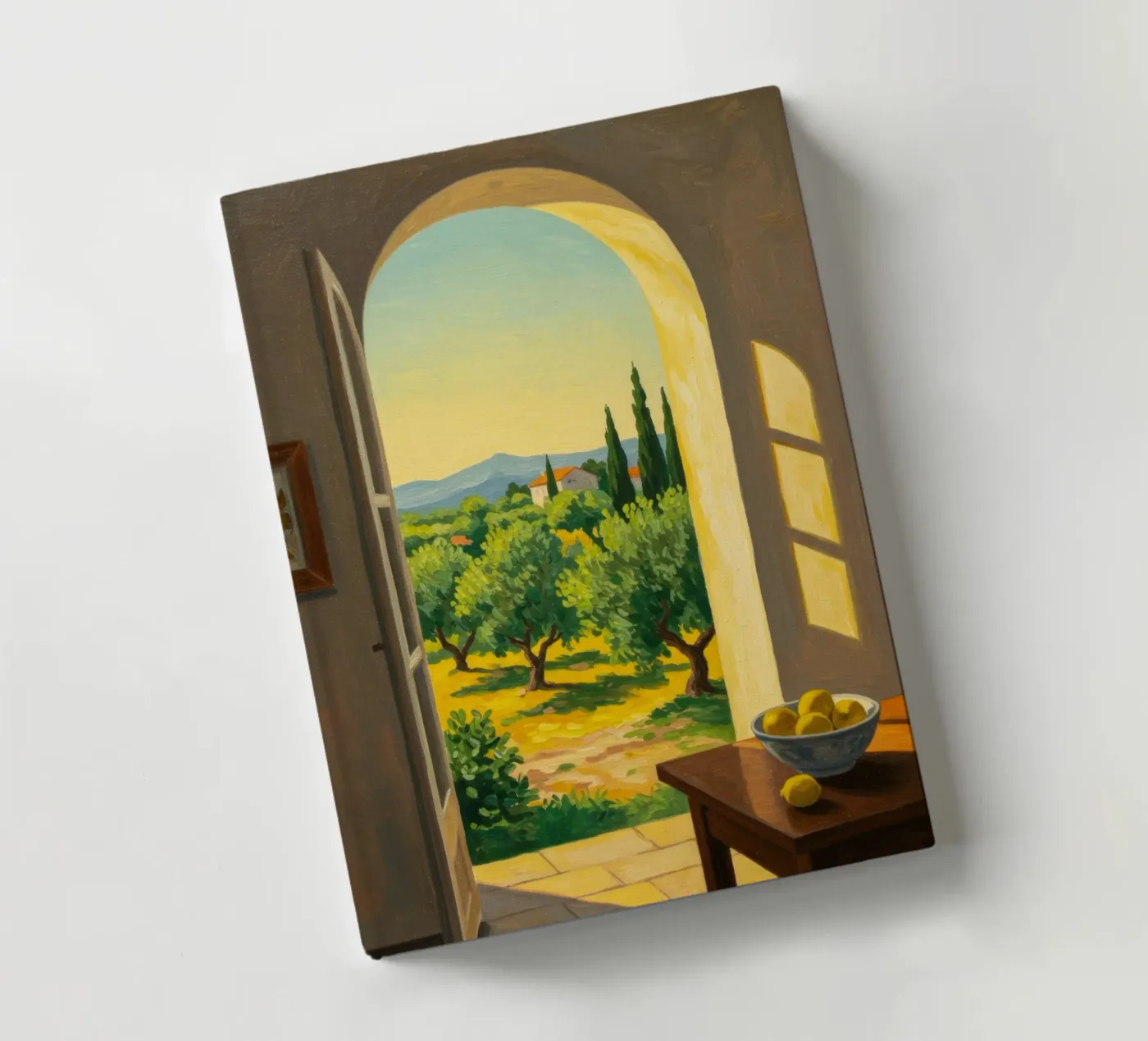 Sunlight Over Olive Fields notebook by Art Center