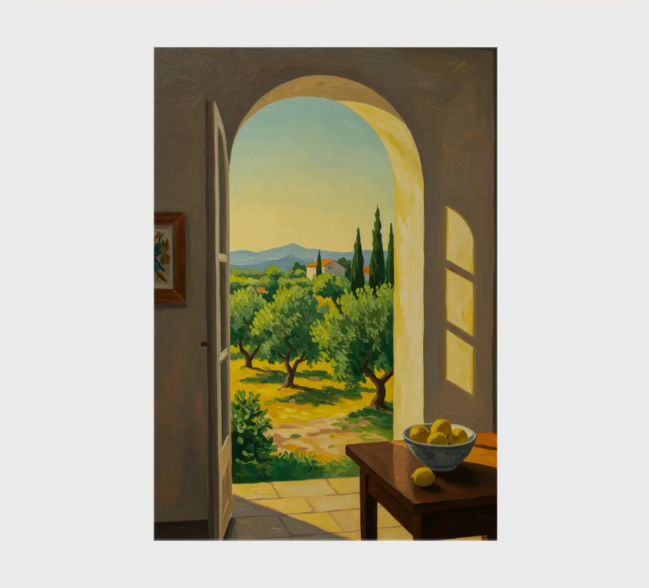 Sunlight Over Olive Fields notebook by Art Center