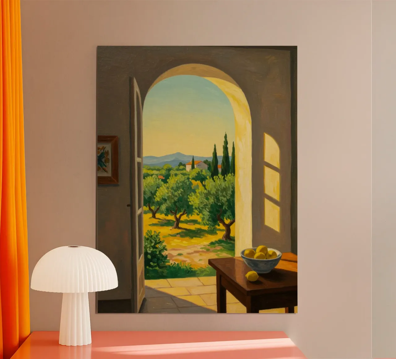 Sunlight Over Olive Fields poster by Art Center