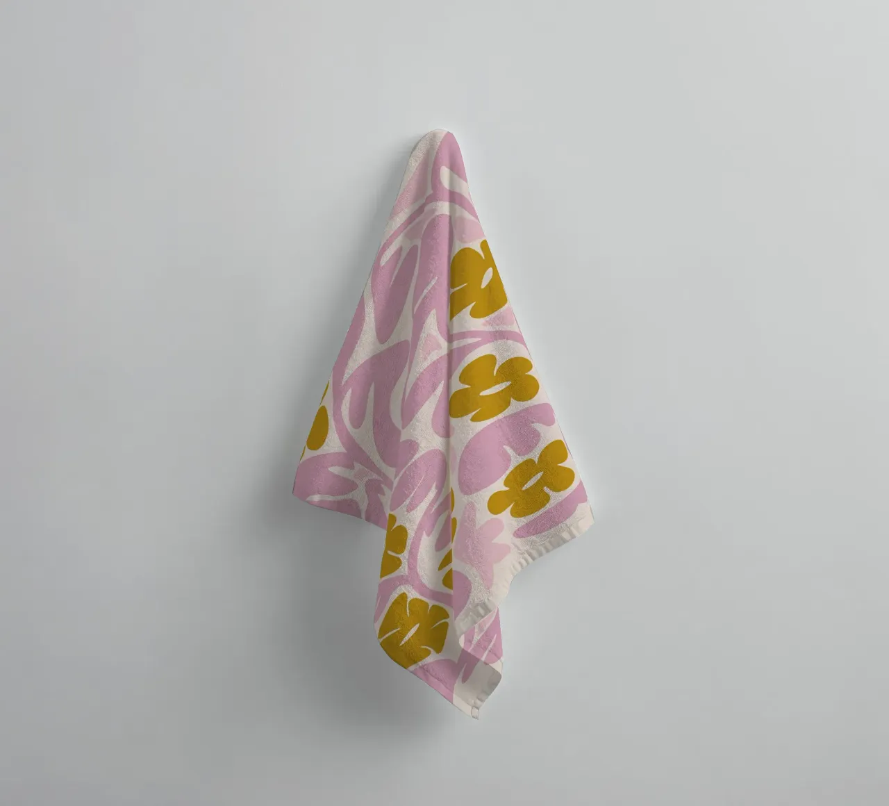 Abstracte bloemsierkunst: Boho Bloei, Retro Botanisch, Esthetisch badhanddoek van NorwesClub