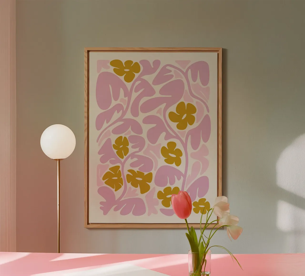 Arte floreale astratta: Boho Bloom, Botanico Retrò, Estetico alluminio dibond da NorwesClub