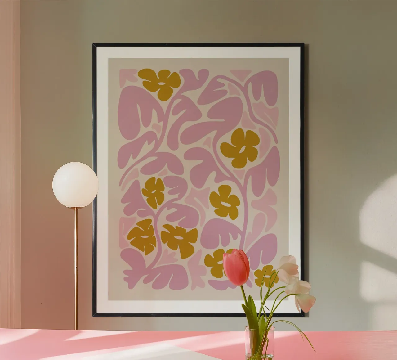 Abstracte bloemsierkunst: Boho Bloei, Retro Botanisch, Esthetisch hahnemühle van NorwesClub