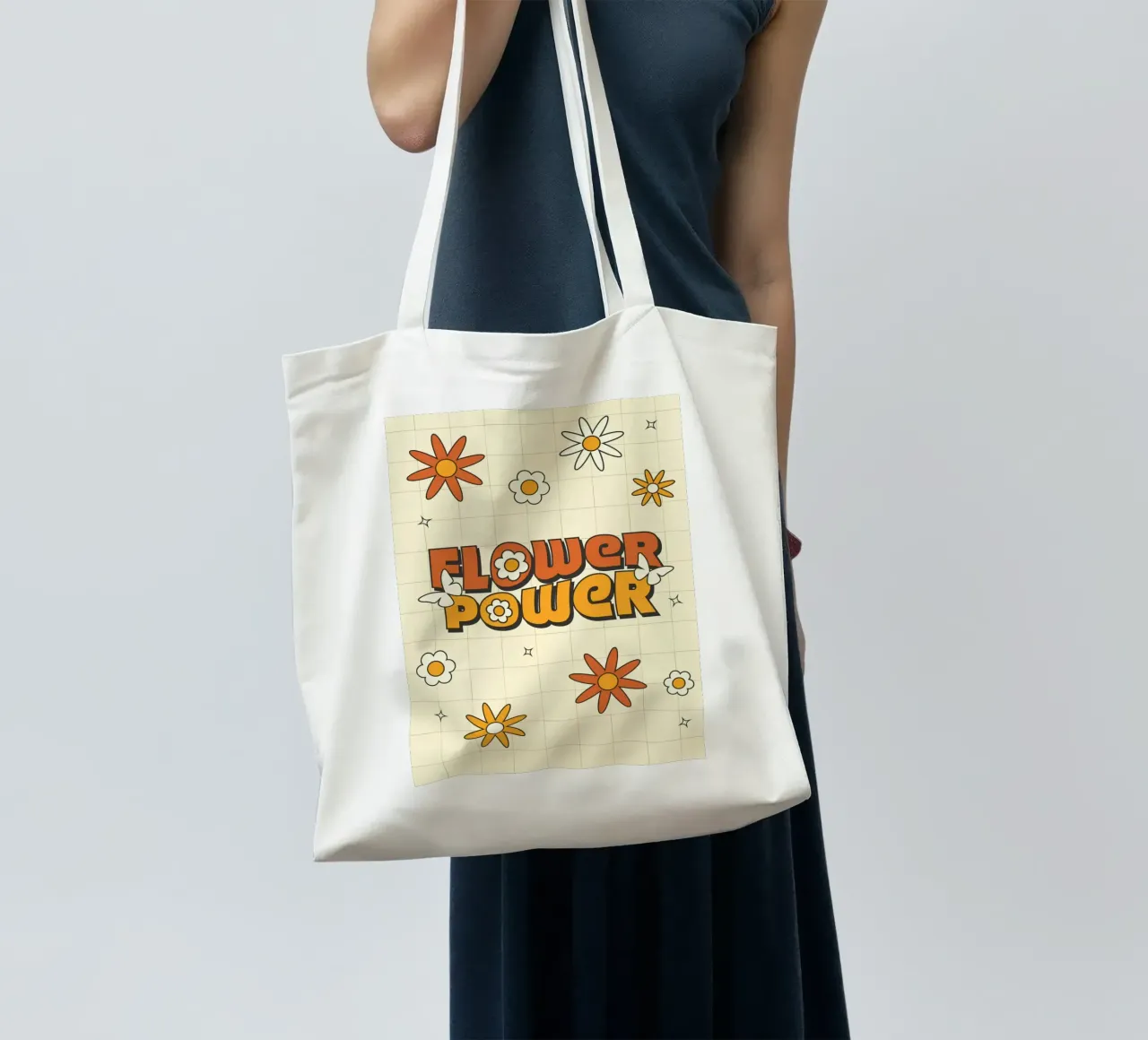 Retro "Flower Power" Art: 70s Vibes, Groovy, Hippie Aestheti tote bag by NorwesClub