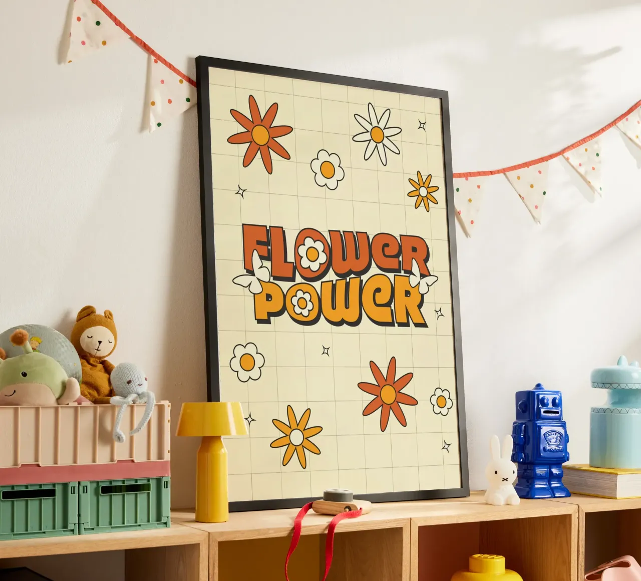Retro "Flower Power" Kunst: 70er Jahre Vibes, Groovy, Hippie Aestheti Hahnemühle von NorwesClub