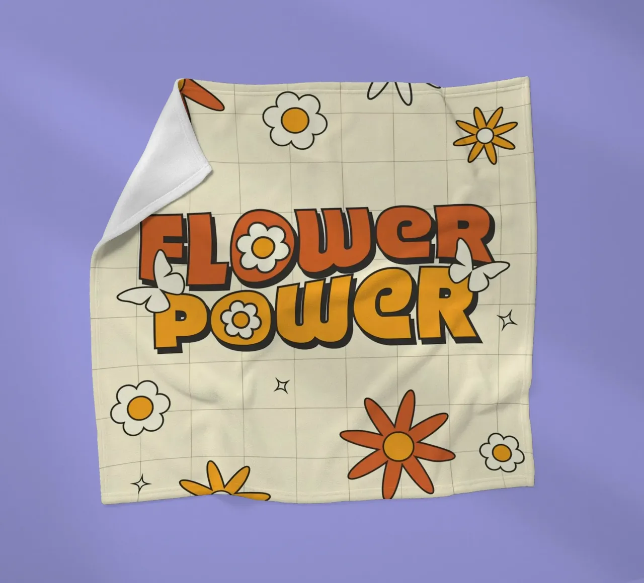 Retro "Flower Power" Kunst: 70er Jahre Vibes, Groovy, Hippie Aestheti Fleecedecke von NorwesClub
