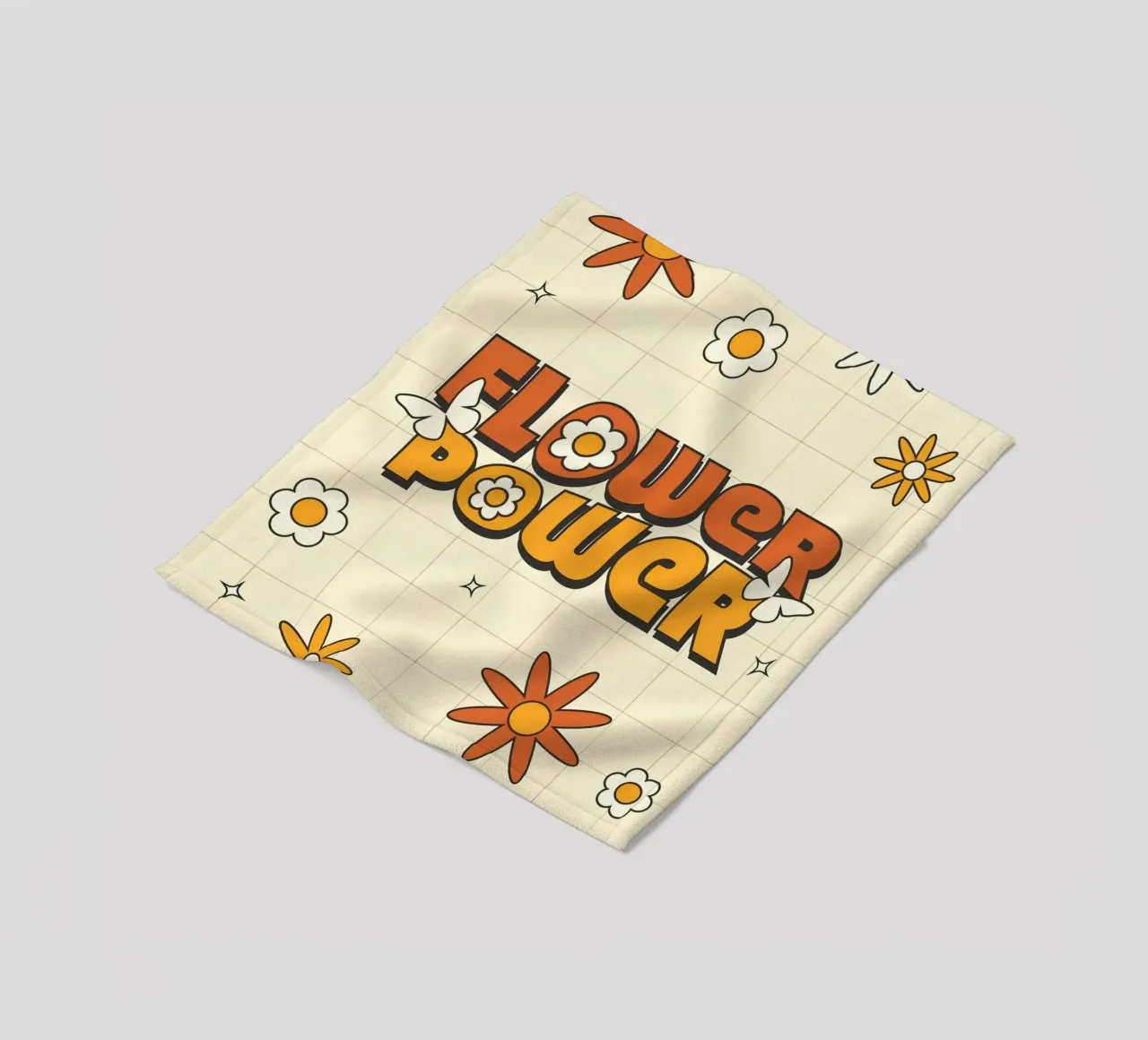 Retro "Flower Power" Kunst: 70er Jahre Vibes, Groovy, Hippie Aestheti Fleecedecke von NorwesClub