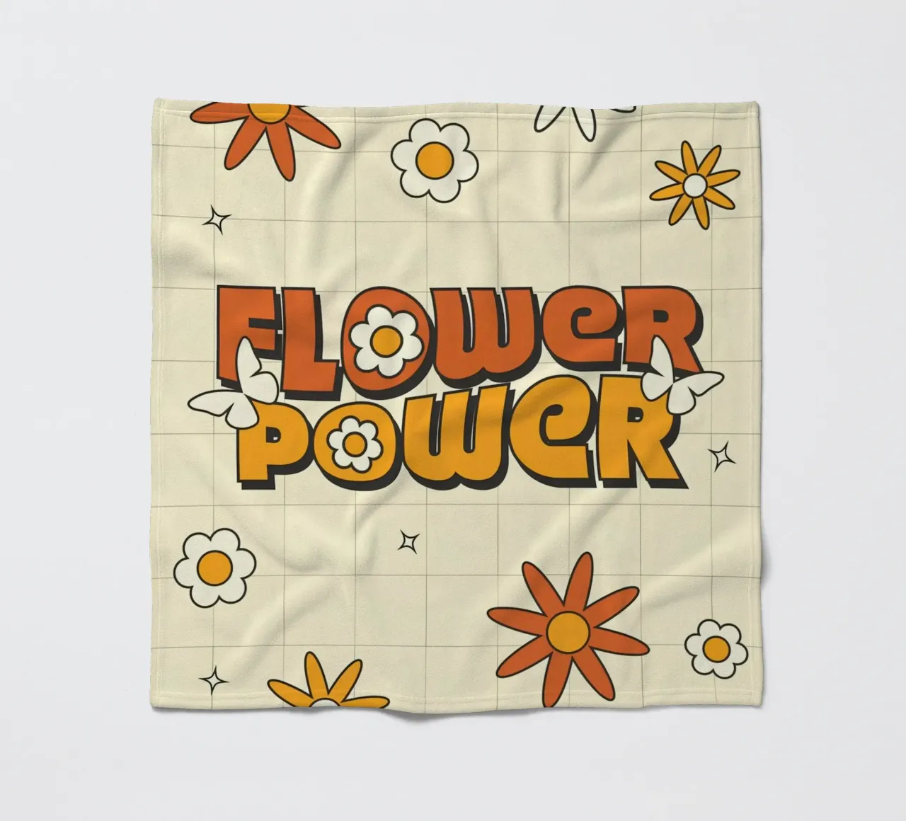 Retro "Flower Power" Kunst: 70er Jahre Vibes, Groovy, Hippie Aestheti Fleecedecke von NorwesClub