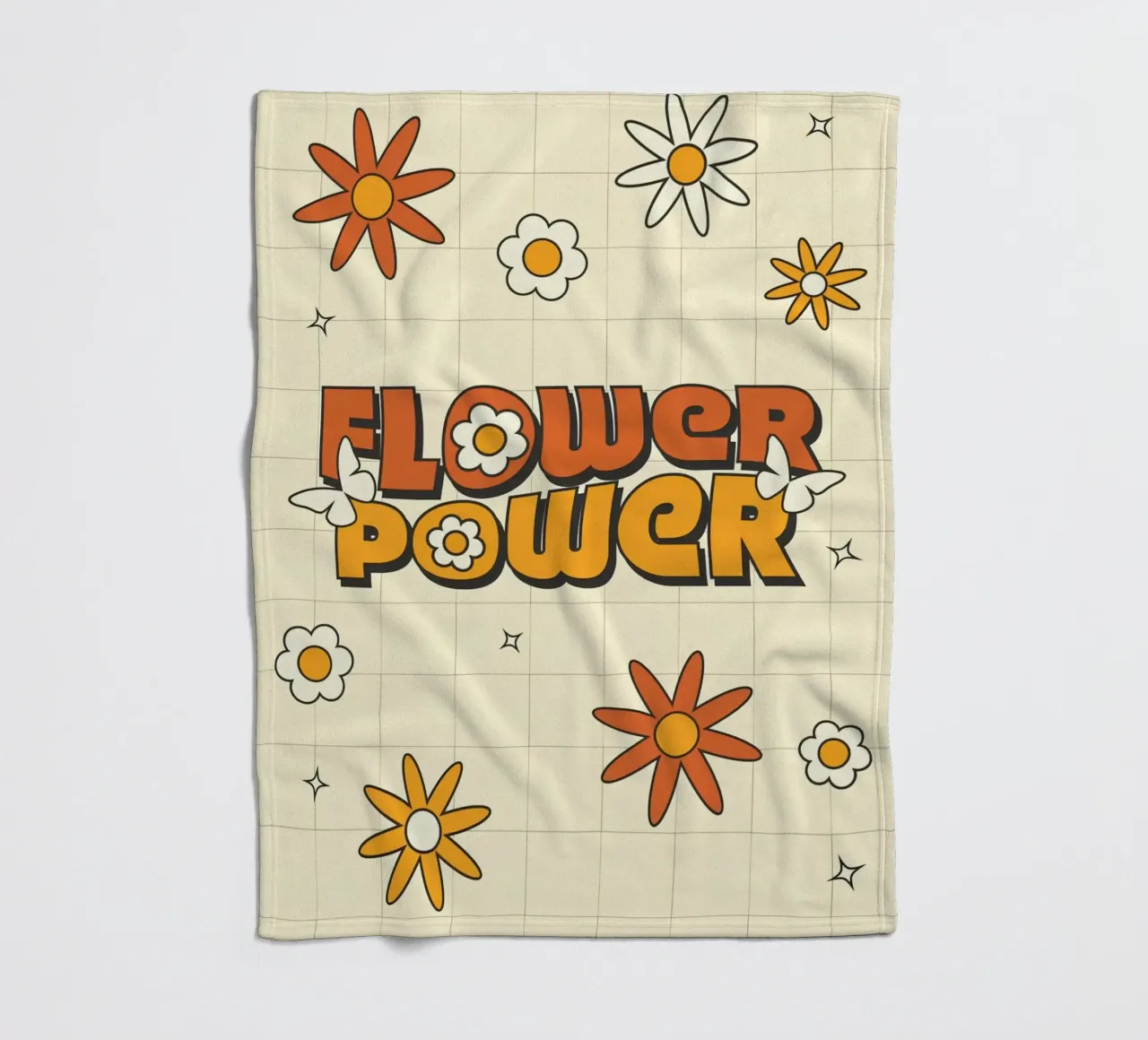 Retro "Flower Power" Kunst: 70er Jahre Vibes, Groovy, Hippie Aestheti Fleecedecke von NorwesClub