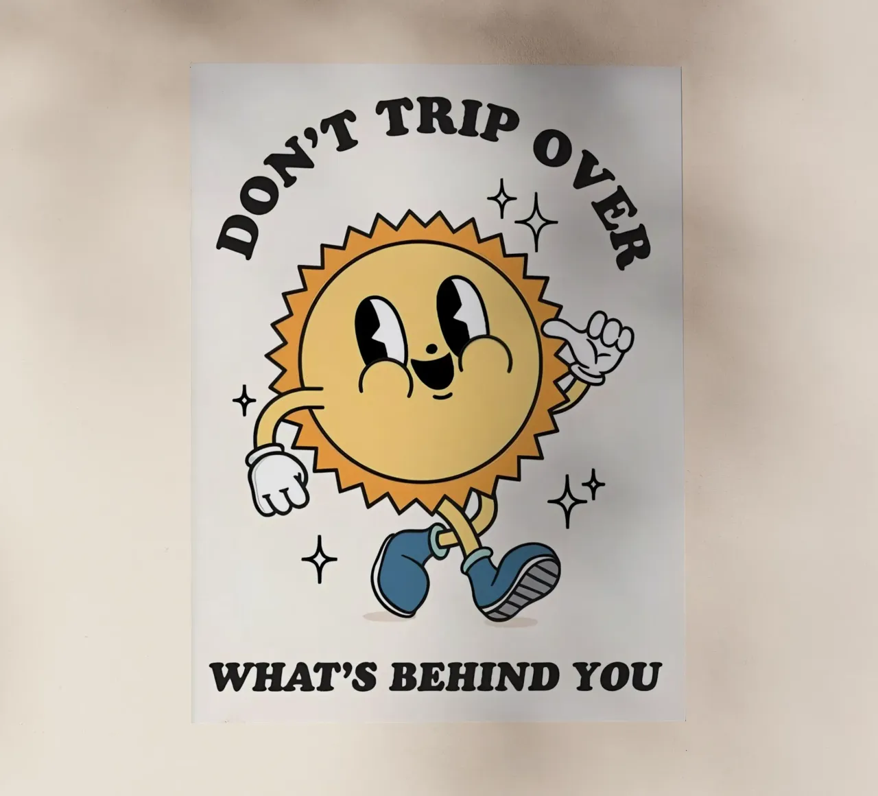 Sole "Don't Trip": Cartone animato retrò, vibrazioni positive, Indie Aesth pellicola backlit da NorwesClub