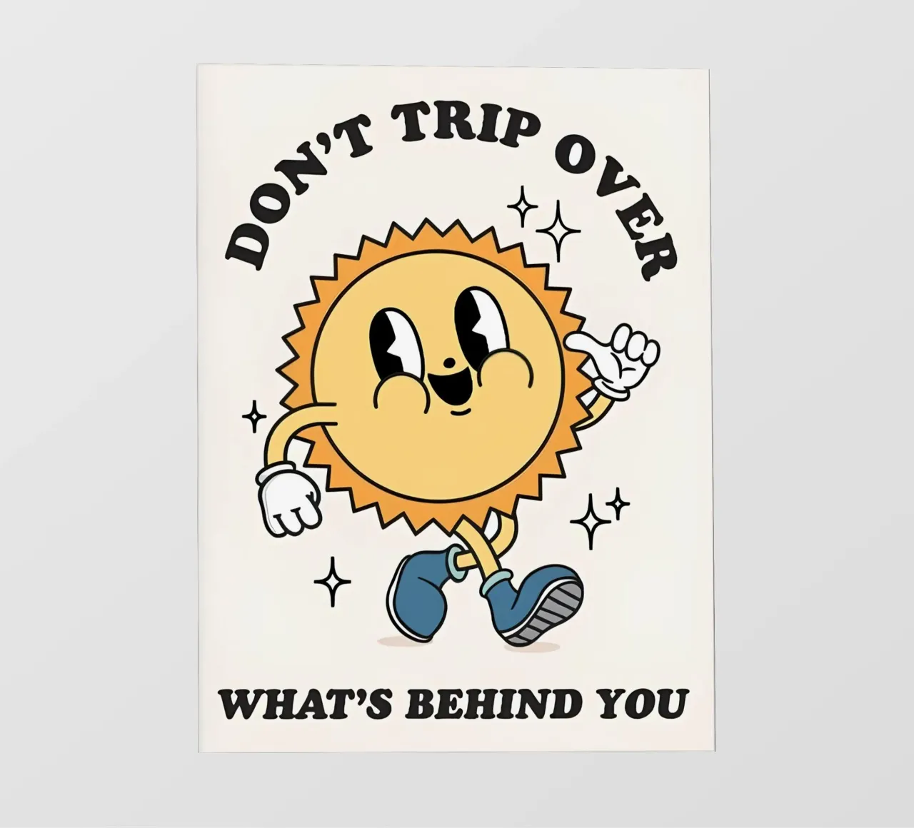 Sole "Don't Trip": Cartone animato retrò, vibrazioni positive, Indie Aesth pellicola backlit da NorwesClub