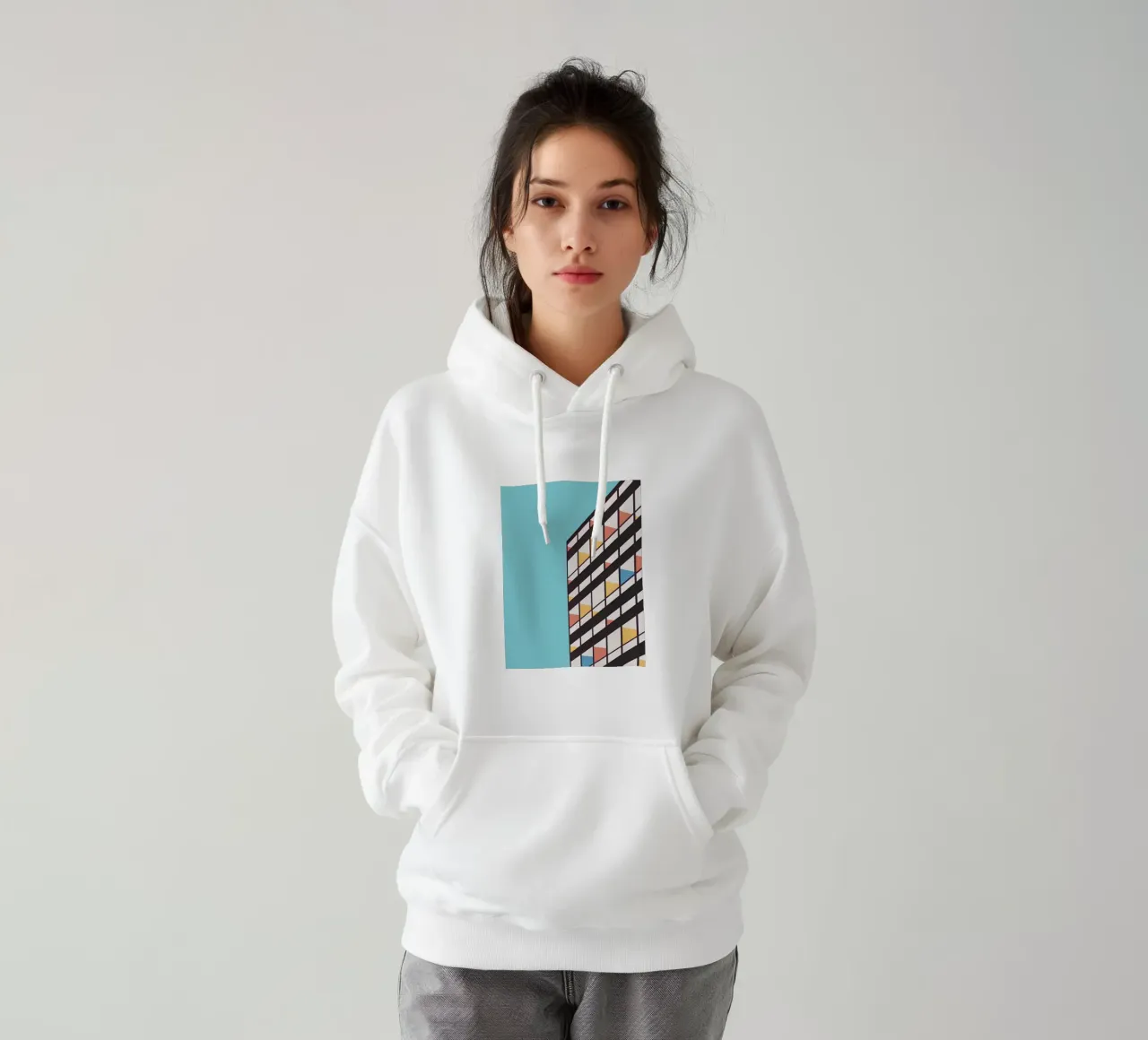 Minimalist Brutalism Art: Modern Architecture, Abstract Geom hoodie by NorwesClub