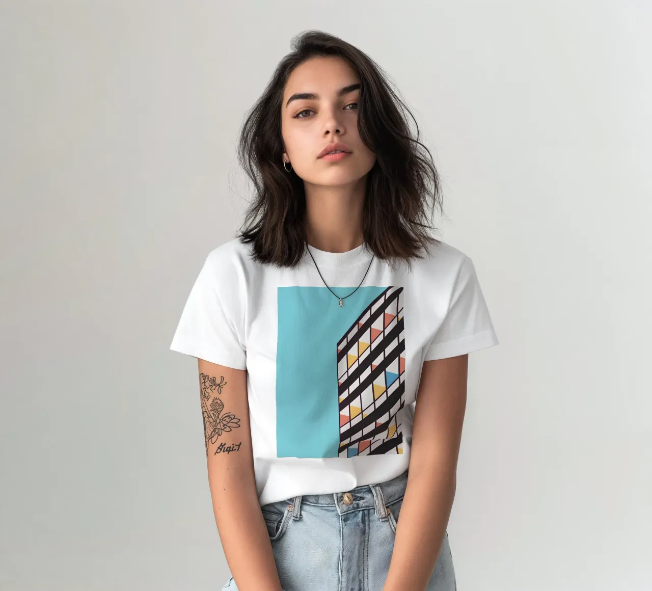 Minimalist Brutalism Art: Modern Architecture, Abstract Geom t-shirt by NorwesClub