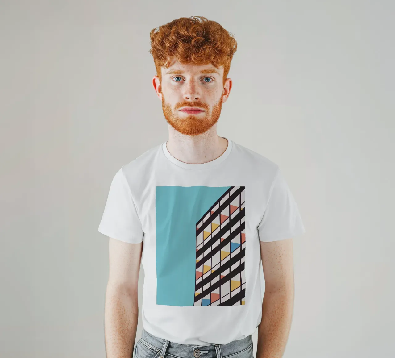 Minimalist Brutalism Art: Modern Architecture, Abstract Geom t-shirt by NorwesClub
