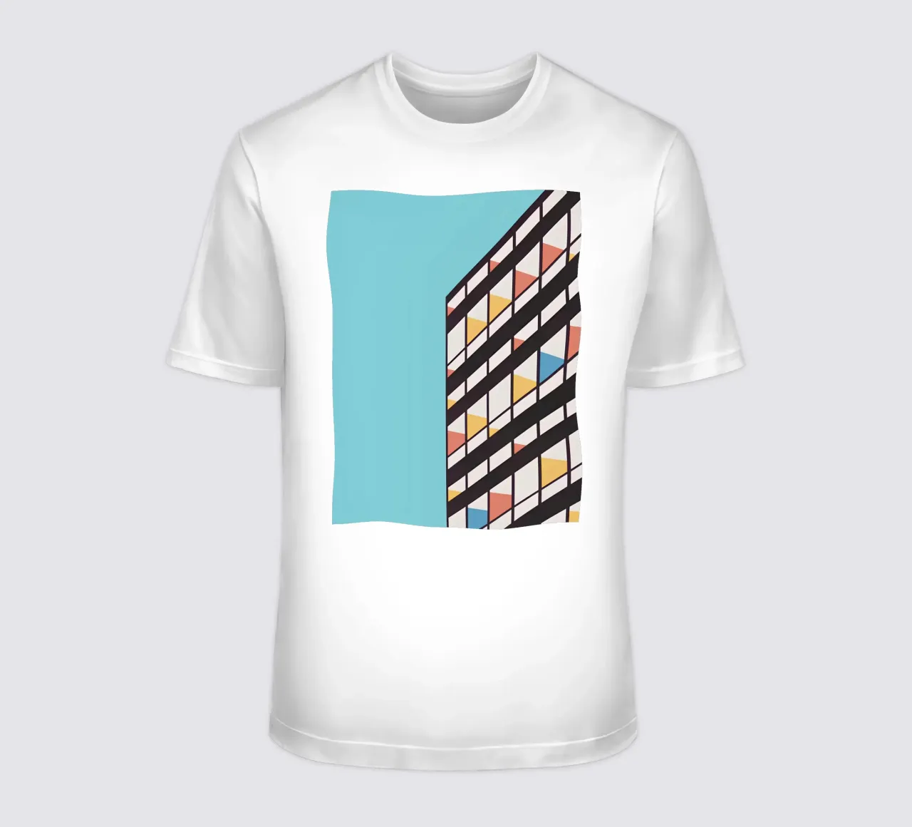 Minimalist Brutalism Art: Modern Architecture, Abstract Geom t-shirt by NorwesClub