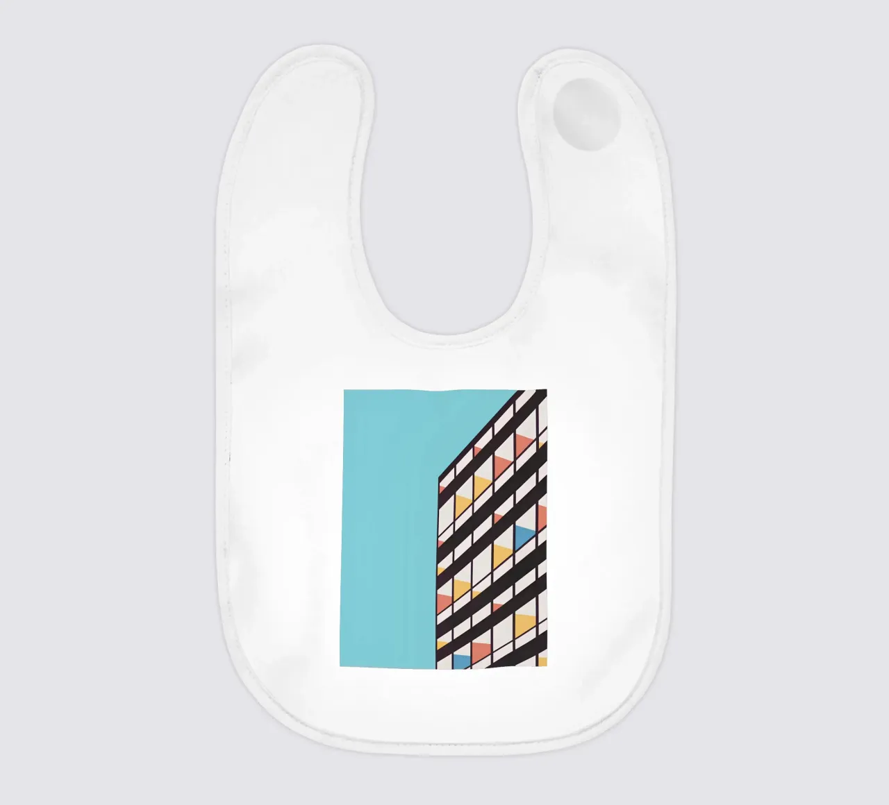 Minimalist Brutalism Art: Modern Architecture, Abstract Geom baby bib by NorwesClub