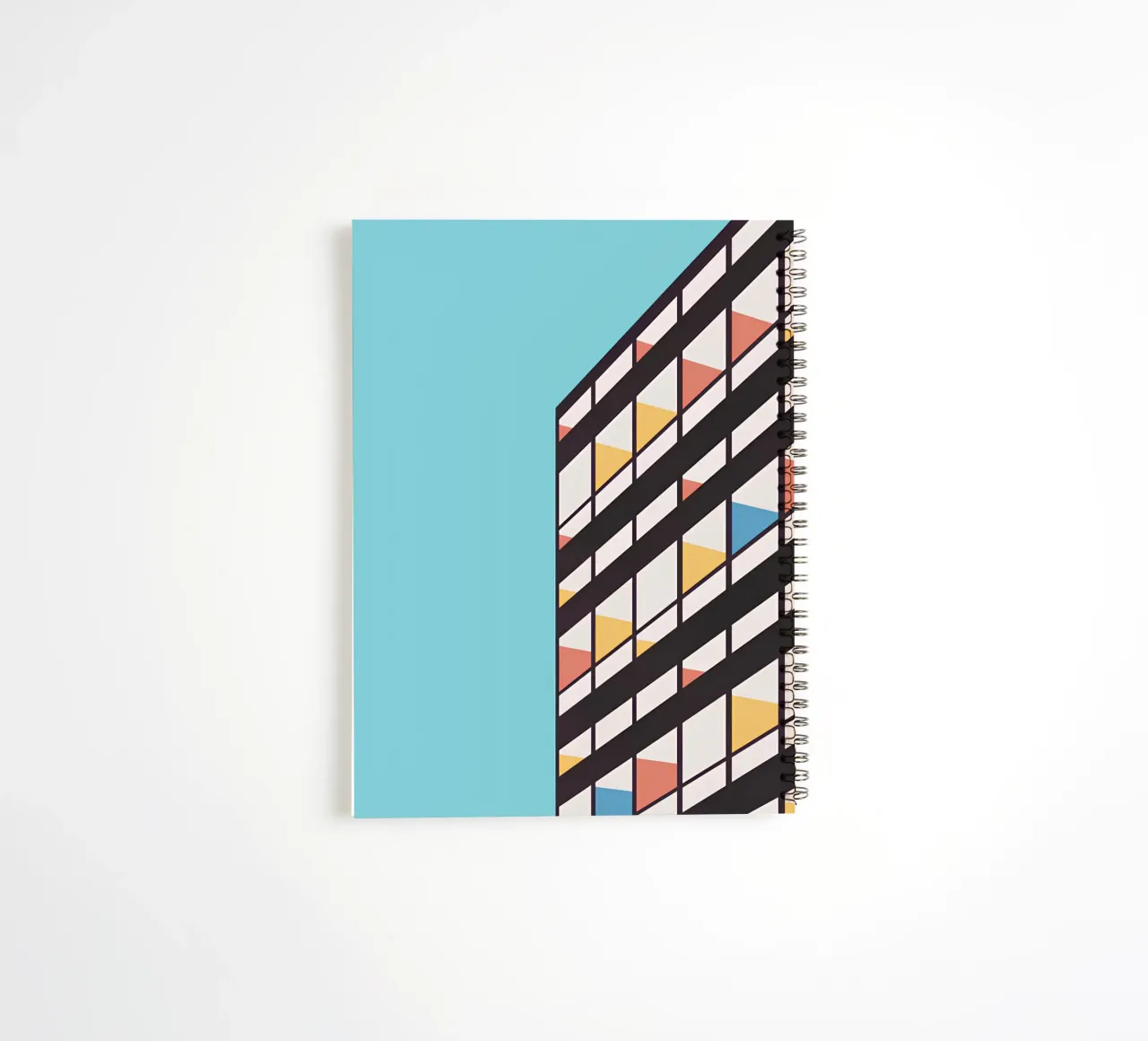 Minimalist Brutalism Art: Modern Architecture, Abstract Geom spiral notebook by NorwesClub